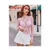 Sexy Lace Long Sleeve Shirt For Women With Sheer Mesh Fabric For Casual And Office Wear