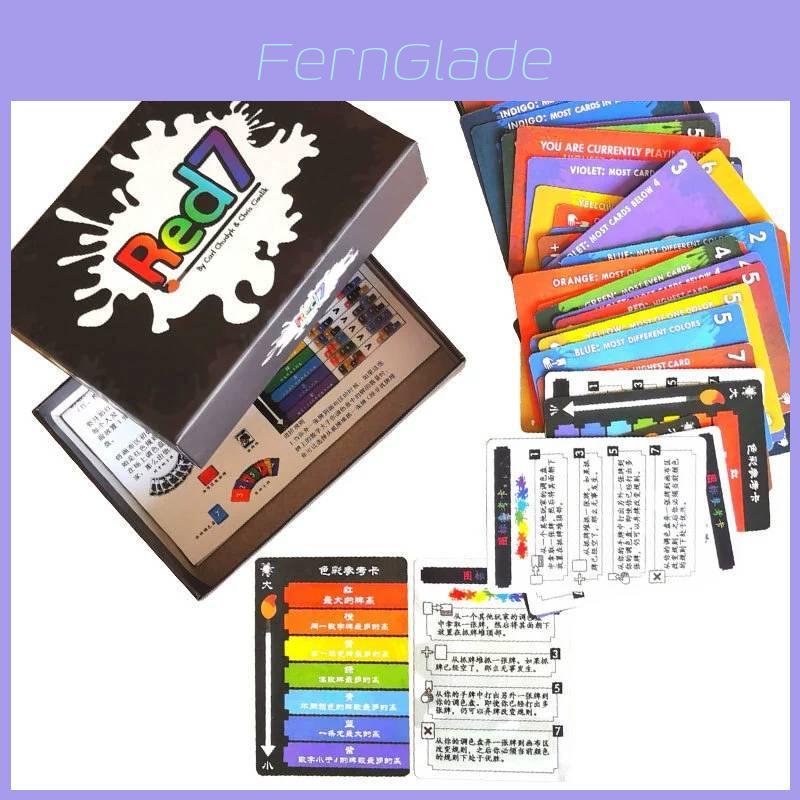 Red 7 Card Game Tabletop With Paper For Party And Family Entertainment