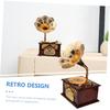 PRETYZOOM Retro Phonograph Music Box, Creative Plastic Gramophone Desktop Ornament, Vintage Home Office Decor for Musical Friends and Family