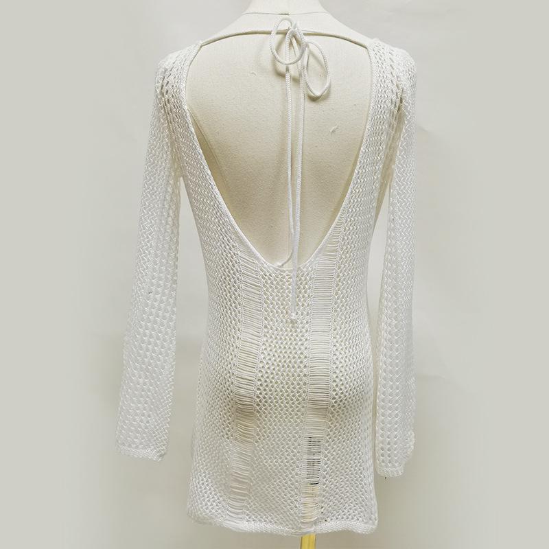 Europäisch-Amerikanischer Gehäkelter Sonnenschutz Bikini Überwurf - Sexy Lockerer Pullover Strandbekleidung.