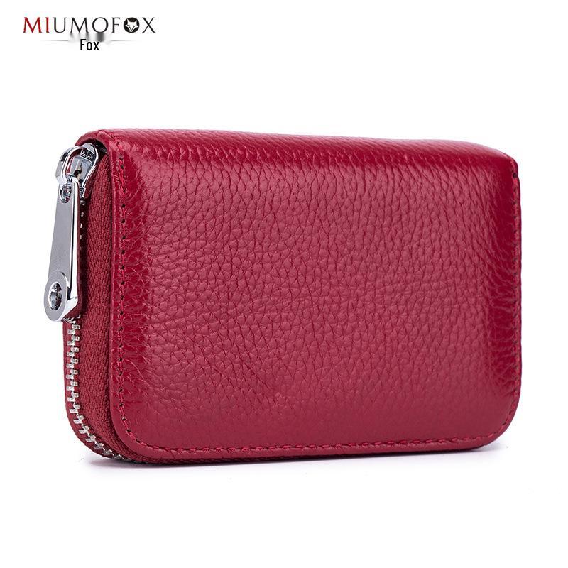 Portafoglio porta carte in vera pelle RFID da uomo e da donna - a soffietto con 12 scomparti, antimagnetico