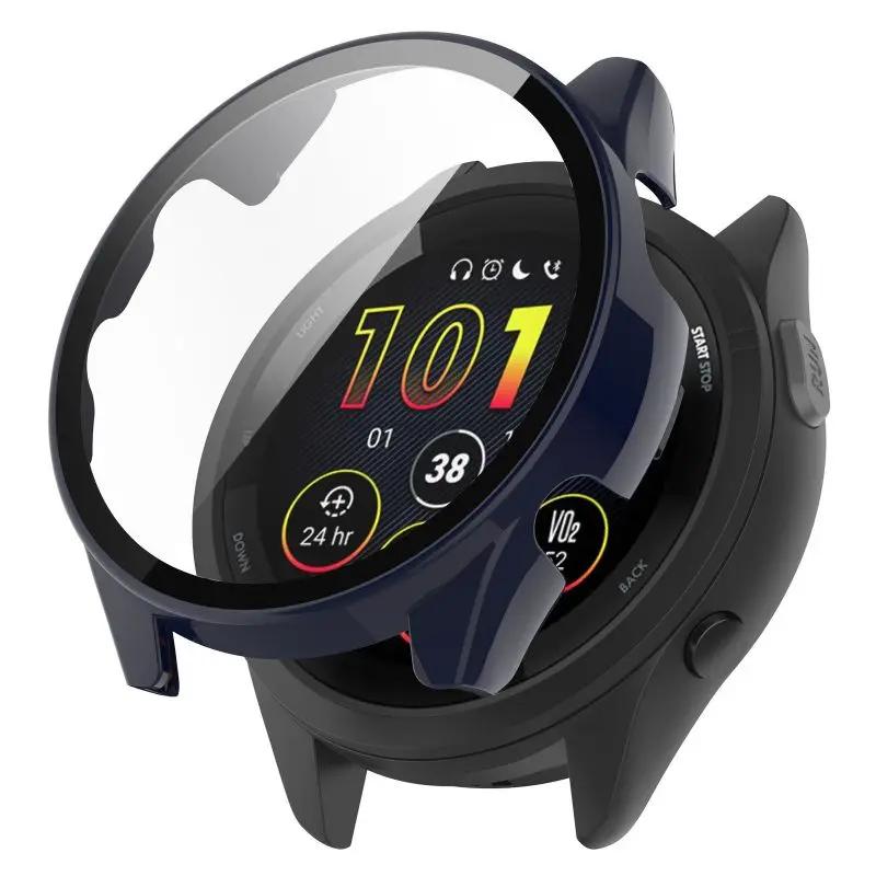 Funda de PC+Vidrio Templado Para Garmin Forerunner 165 165Music Protector de Pantalla de Alta Definición Para Forerunner165 Funda para reloj Music