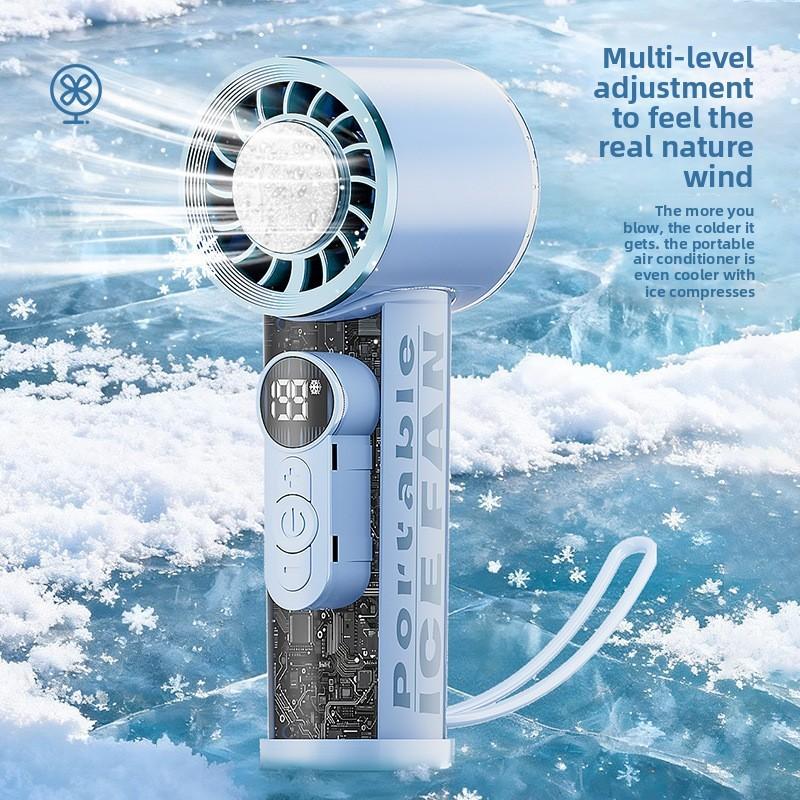 Handheld Semiconductor Cooling Fan With Usb Rechargeable Battery For Outdoor Office Use