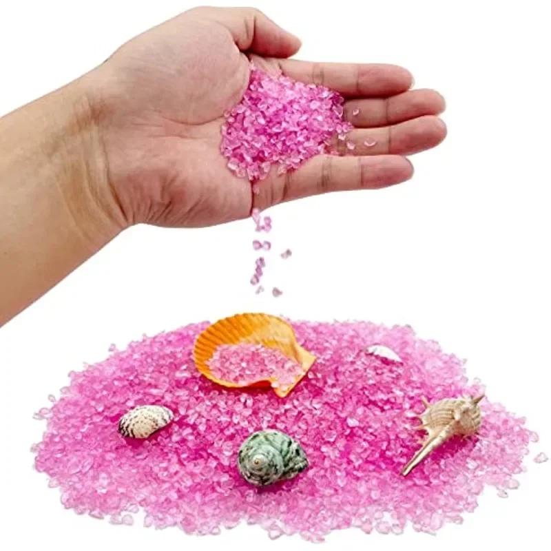 Aquarium Fish Tank Gravel 1 Pound High Luster Crushed Glass for Aquarium Decorations Vase Filler.