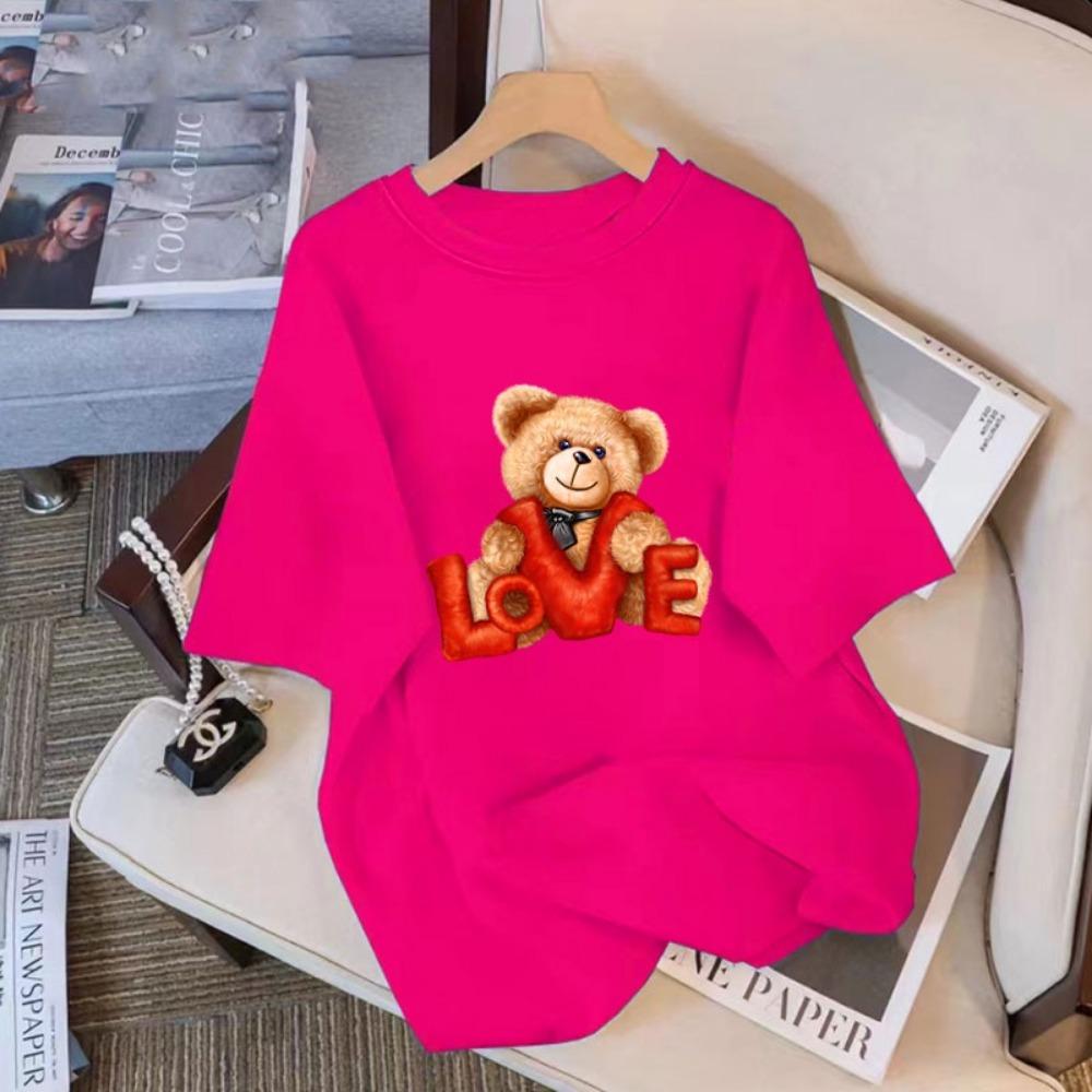 New Women's Plus Size Street Style Short Sleeved Casual Round Neck Women's T-shirt Medium Long Fashionable Loose Summer Plus Size Clothing