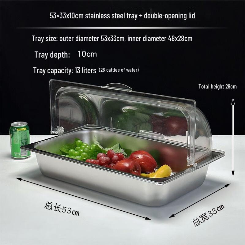 Food Grade Buffet Display Tray with Flip Lid