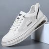 Fashion 2024 Fashion Hollow Slip-on Men's Small White Shoes Spring  Autumn Designer New Flat Hand-stitched Casual Leather Men's Shoes