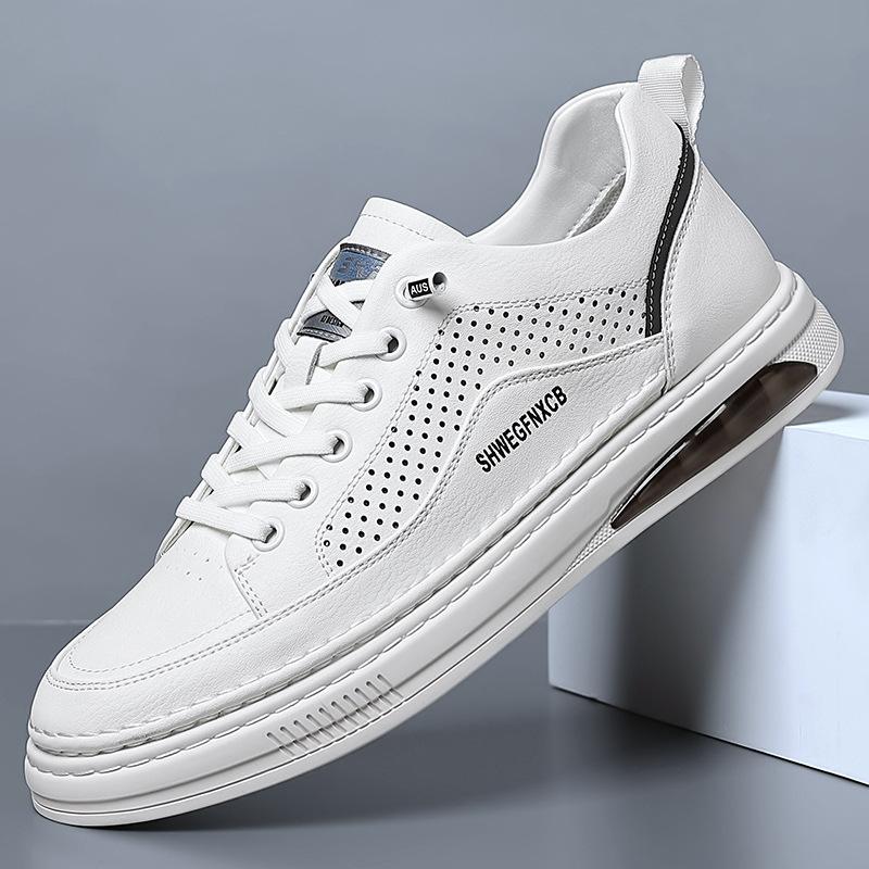 Fashion 2024 Fashion Hollow Slip-on Men's Small White Shoes Spring Autumn Designer New Flat Hand-stitched Casual Leather Men's Shoes