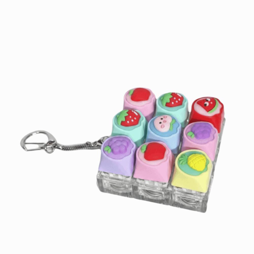 9-Button Design Keyboard Fidget Toy Soft Silicone Clicker Fidget Toy Office Use