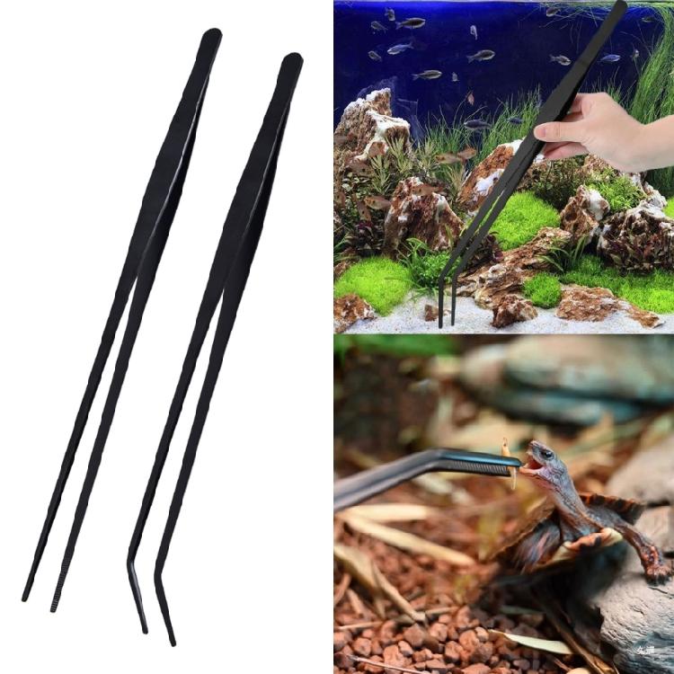 Langer Griff 27cm Aquarienpinzette 2 Stück Werkzeug für professionelle Aquarianer für detaillierte Pflanzenanordnung und Fütterungsaufgaben