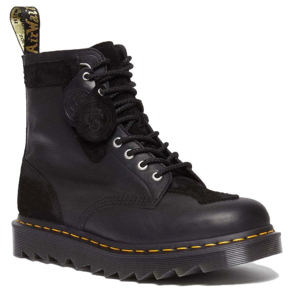 Dr. Martens Leather Round Toe Lace-Up Simple Short Boots Men Boots Black 31464001