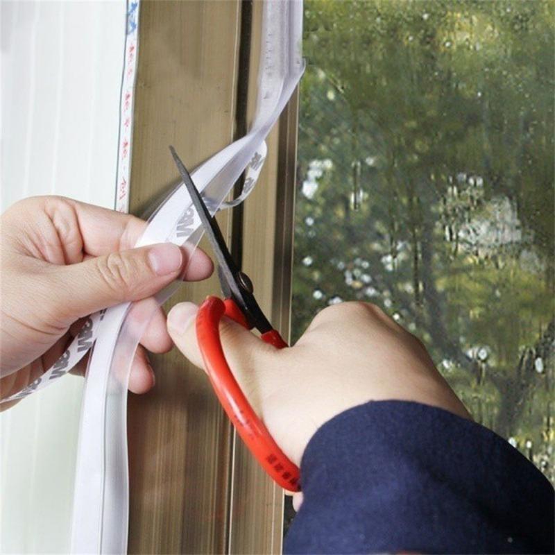 1/5Meter Silicone Seal Strip, Door Strip Bottom for Doors Silicone Sealing Sticker Adhesive for Doors and Windows Gaps of Anti-Collision Silicone
