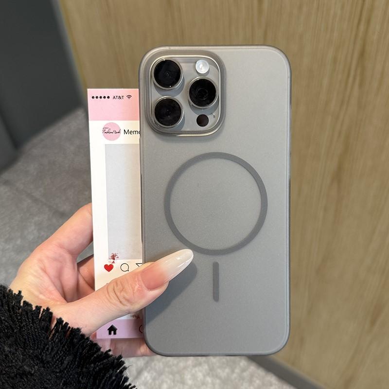 Ultra Thin Matte Magnetic Wireless Charge Clear Case For iPhone 16 15 14 13 12 Pro Max Plus For Magsafe Shockproof Hard PC Cover