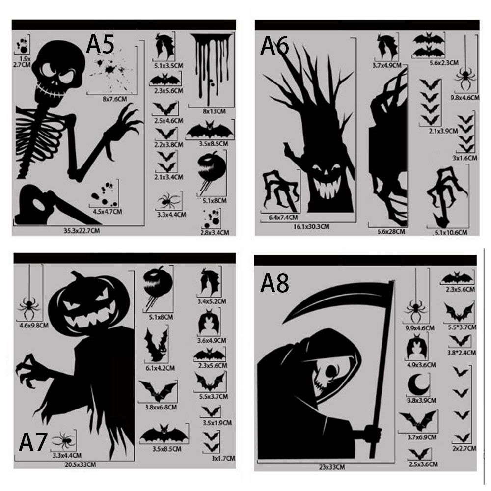 Self-Adhesive Wallpaper Giant Ghost Window Sticker Glass Sticker Party Decor Halloween Decor
