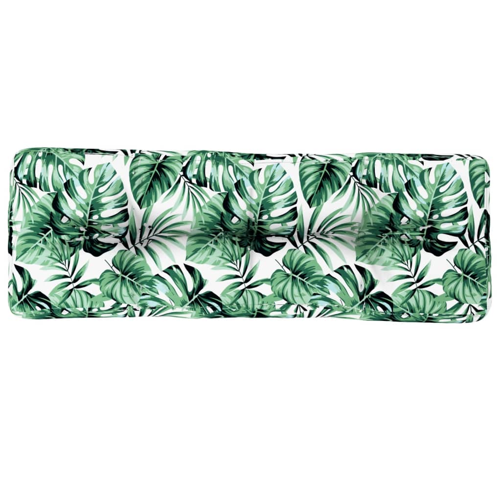 Pallet Cushion with Leaf Pattern 120 X 40 X 12 Cm Fabric