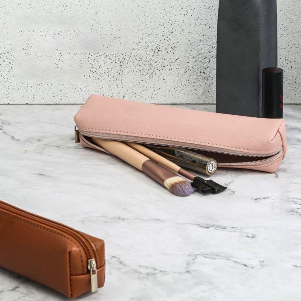 Large Capacity Pen Bag PU Leather Stationery Box Fashion Pencil Case