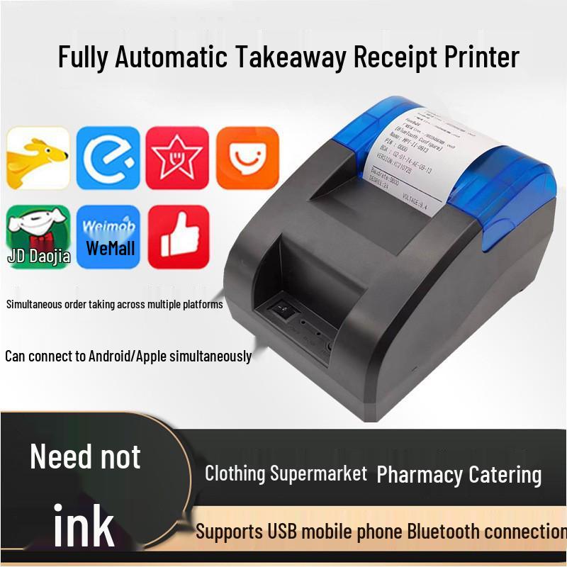 58mm Bluetooth USB Thermal Receipt Printer for Cash Registers USB Desktop Version