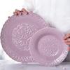 High End French Style Ceramic Plates Fashion Relief Purple Dinner Plate Household Soup Bowls Ramen Noodles Bowl Dishes Tableware