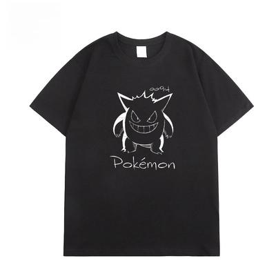 Pokémon Collaboration Tshirt 2026 Summer New Design Sketch Style Pikachu Gengar Mewtwo Eevee Short Sleeve Shirt Top