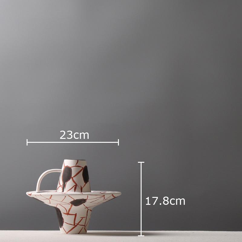 

Abstract Stripes Painted Ceramic Vase Desk Decoration Artificial Flowers Decorative Flower Arrangement Handle Floral Vases