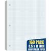 1InTheOffice Graph Paper Loose Leaf, Graph Ruled Filler Paper, 8.5 X 11, White, 160 Sheets, 2 Pack