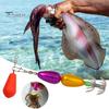 9CM/27G Squid Jig Hook with Colorful Beads Swivel Double-layer Umbrella Hook Cuttlefish Sleeve Fishing Hook Freshwater Saltwater Fishing Accessories