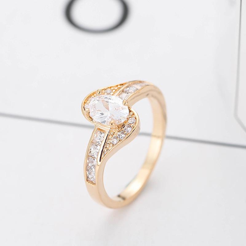 Elegant European & American Fashion Copper Ring with AAA Zircon - Irregular Luxury Design