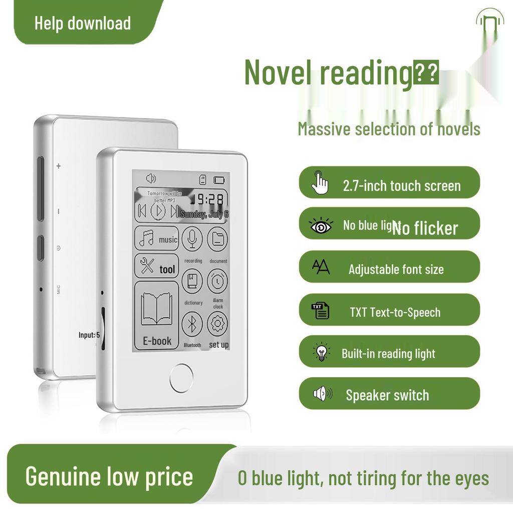 E-Ink MP3 & MP4 E-Reader: Student Edition for Novels