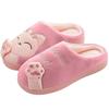 Winter Women's Cute Cartoon Closed Heel Velvet Slippers - Non-slip, Warm, Indoor Cotton Fur for Couples