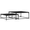 VidaXL Nesting Coffee Tables 2 Pcs Black Engineered Wood 832818