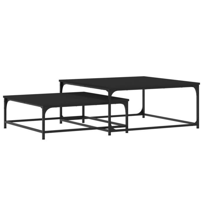 VidaXL Nesting Coffee Tables 2 Pcs Black Engineered Wood 832818