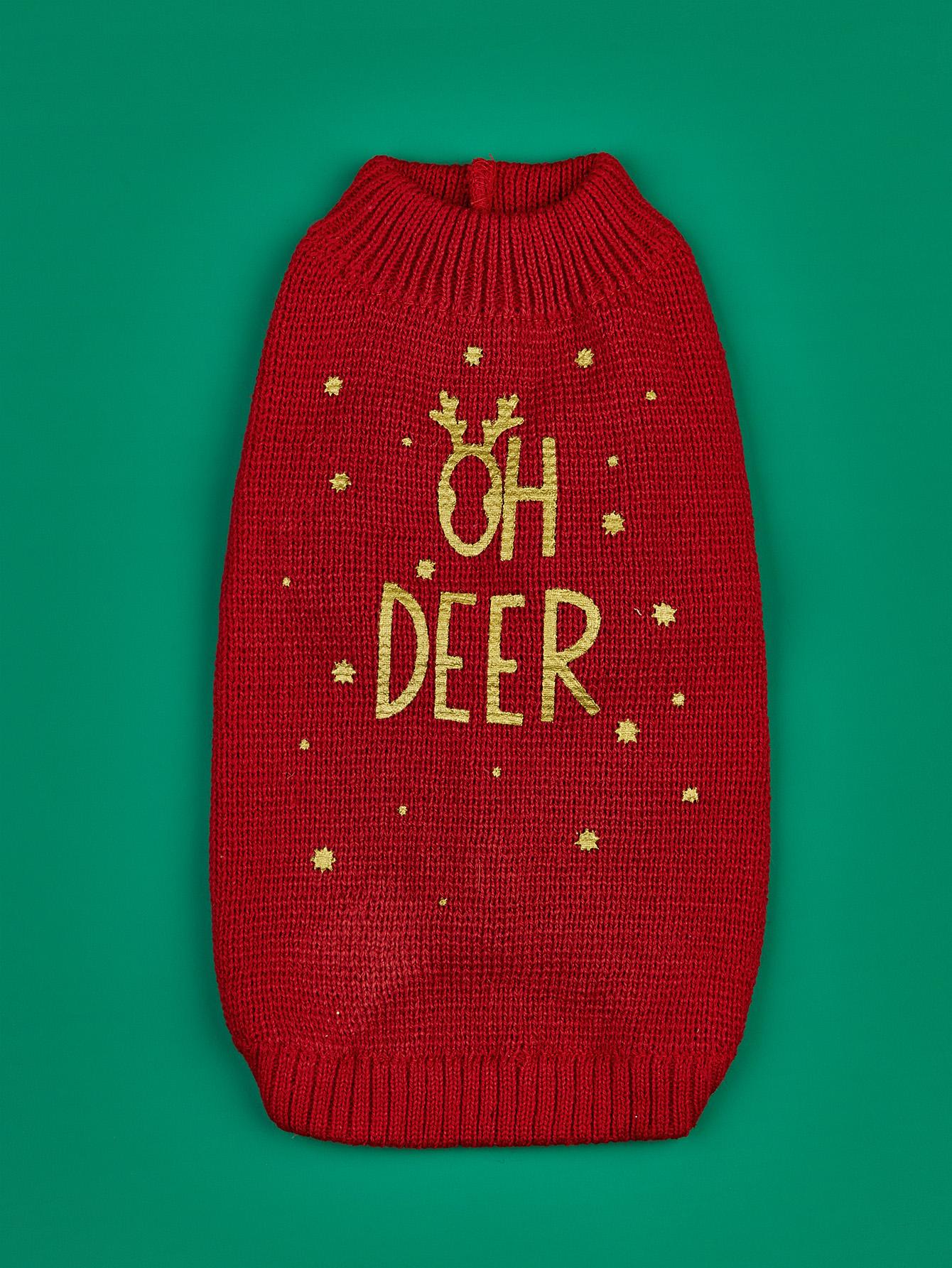 

Маленький свитер для собаки Рождественский свитер для питомца Одежда для собак Кошка Питомец для зимы Рождество Праздник Дышащий Дизайн OH DEER XS（old） красный