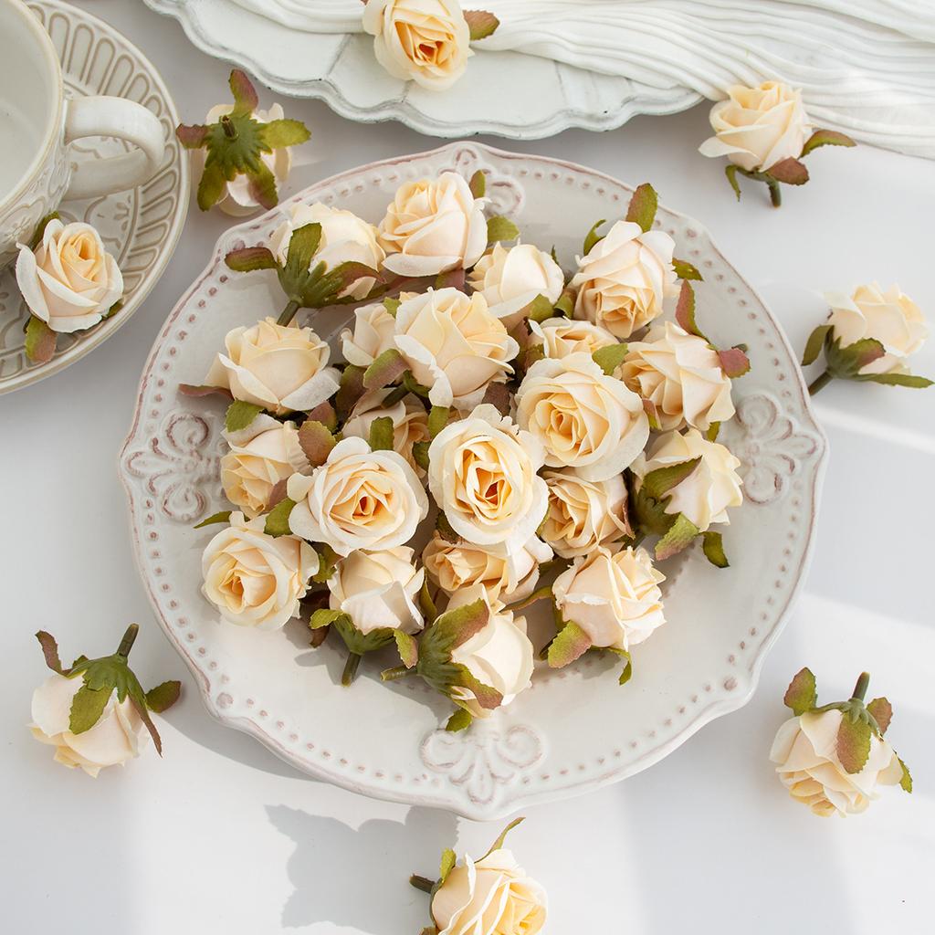 Artificial Flower Silk Rose Head Valentine's Wedding bridal bouquet Decora home Room Outdoor Garden Party DIY Hairpin Gift Box
