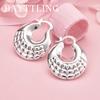 Stylish 925 Sterling Silver Delicate Round Pattern Earrings for Women Glamour Party Wedding Accessories Jewelry