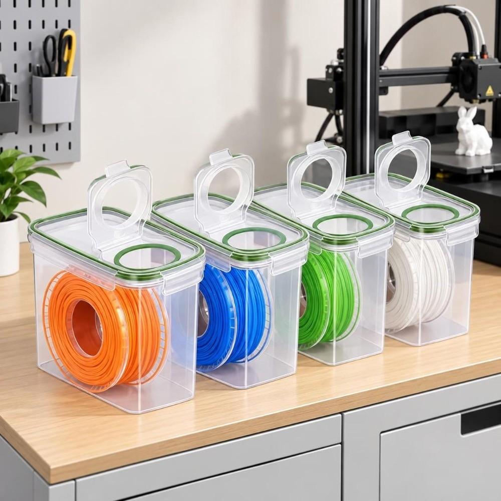 4Pcs Dustproof 3D Printing Filament Storage Box Moisture Proof Filament Organizer Household
