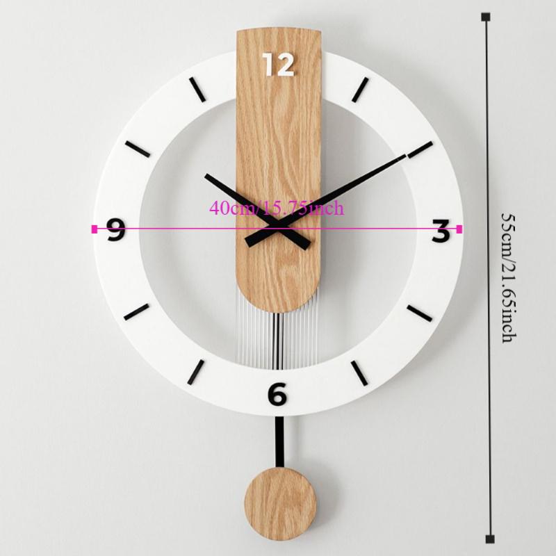 Living Room Decoration Wall Clock Wall Decoration Items Silent Digital Wall Clock Personalized Solid Wood Decorative Wall Clock