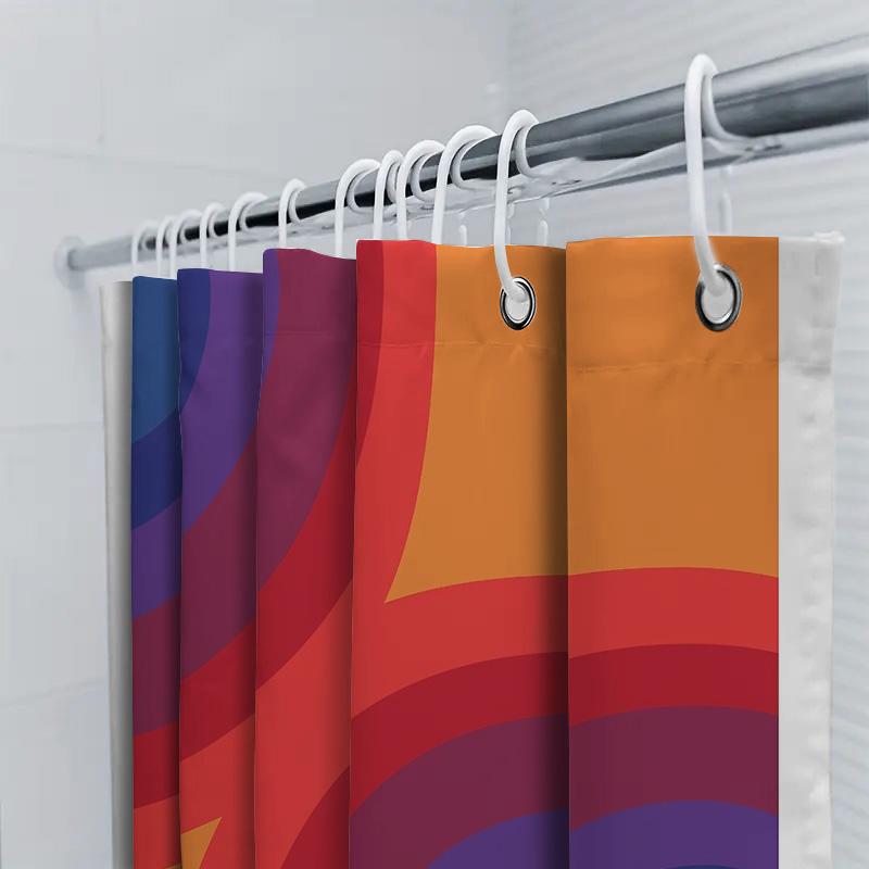 Bathroom Shower Curtain Modern Abstract Wave Pattern Waterproof Fabric Decor Liner