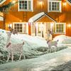 Beleuchtete Weihnachtsdekorationen mit Rentiermotiv, leuchtende Hirschornamente aus Kunststoff mit LED-Lichtern für die Weihnachtsdekoration im Innen- und Außenbereich