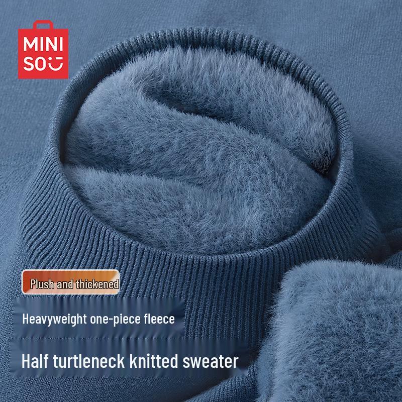 

MINISO Men s Thickened Mock Neck Knit Sweater 2XL