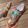 Spring Autumn Women's Cloth Shoes Ethnic Colorful Printed Canvas Shoes Female Fashion Flat Platform Casual Shoes Moc-Toe Loafers