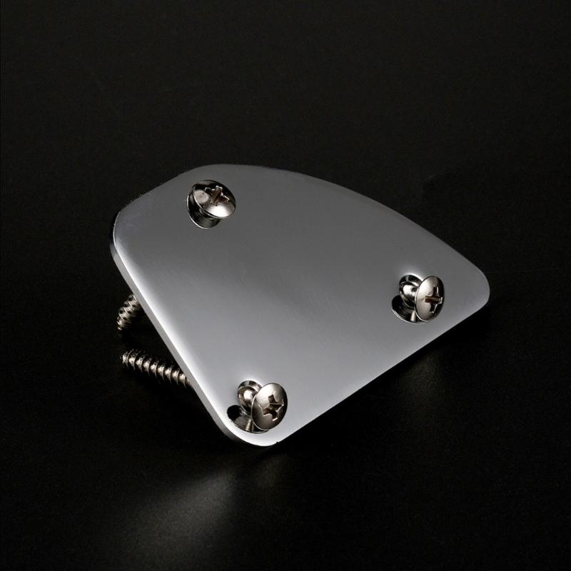 Curved Neck Reinforcement Plate Metal Texture Suitable for Electric Guitars Bass with Mounting Hardware Included