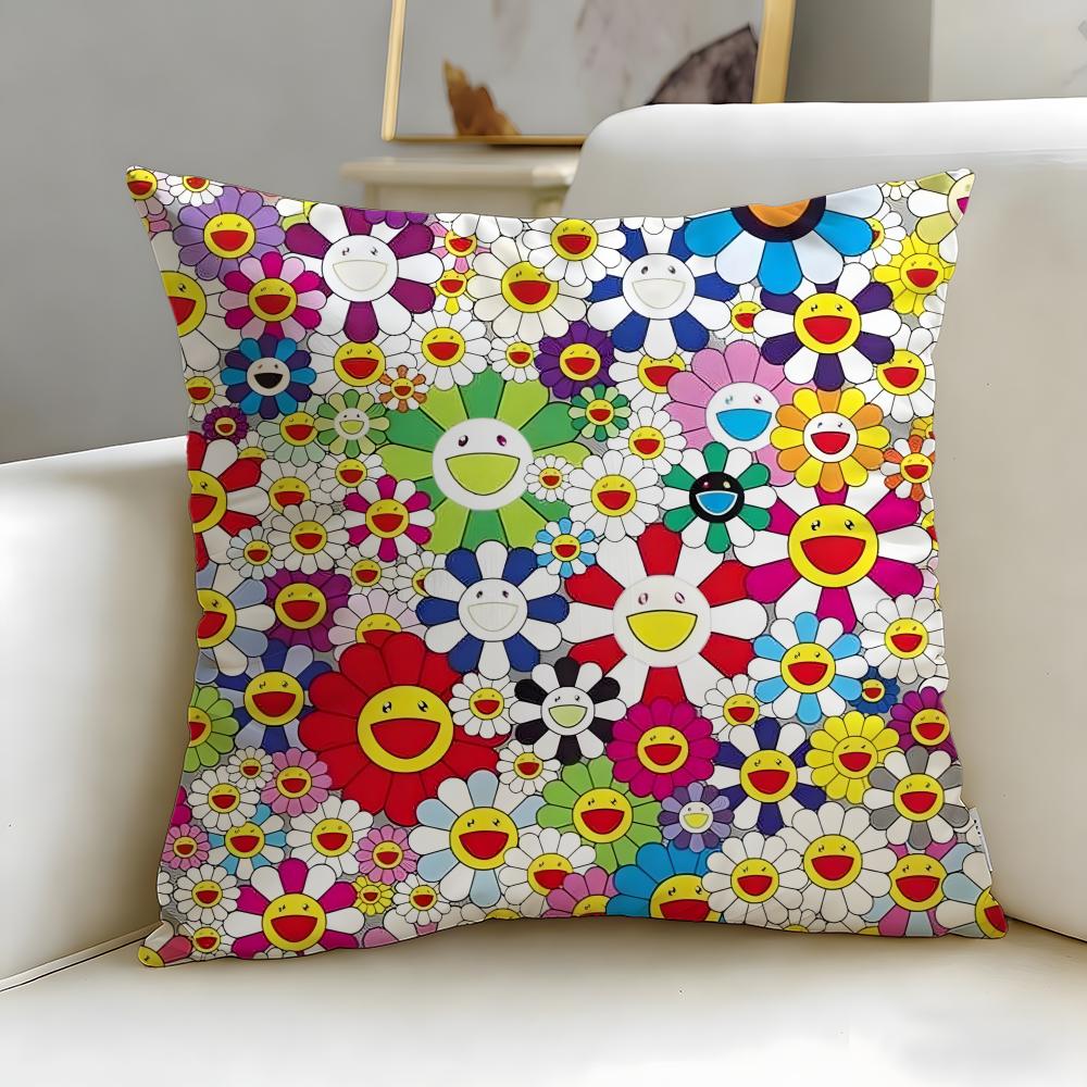 classic artist Takashi Murakami Cushion Cover Soft & Easy-Wash Pillow Case – Versatile for Couch, Bed, Travel and Office