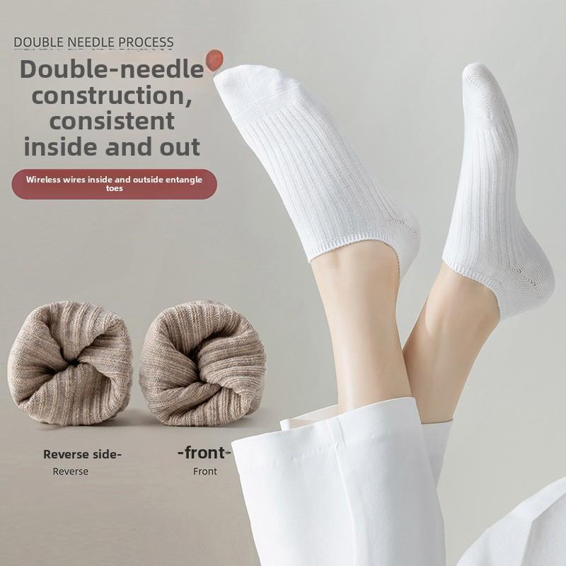 Women's Summer Solid Color with Non Slip Invisible Boat Socks