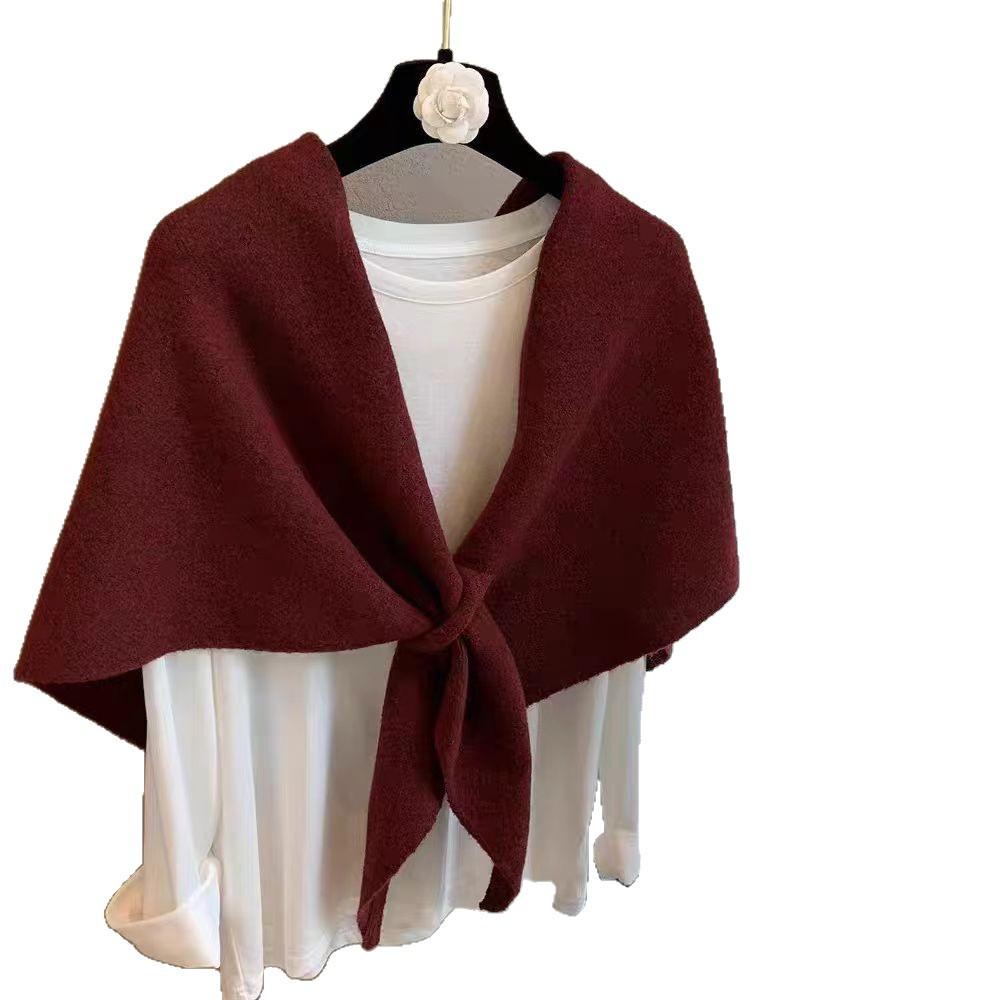 New Shawl for Women's Outerwear in Autumn and Winter Versatile Triangle Scarf  Neck Gaiter  Warm Scarf  Solid Color  Versatile Neck Scarf