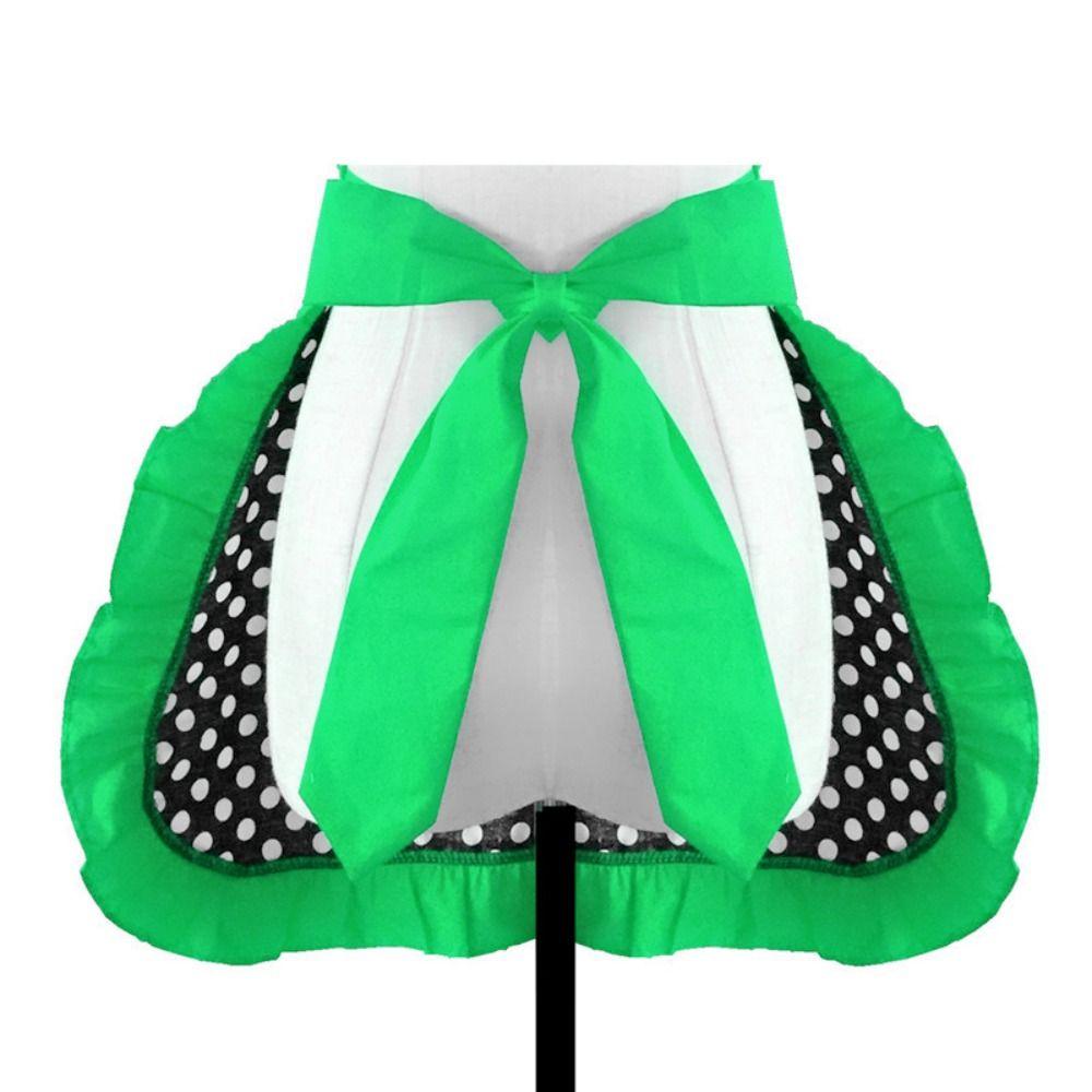 Cotton Half Apron Small Dot Hotel Apron Fashion Working Clothes  For Women Girls