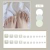 24Pcs Glossy Lake Blue Press On Toenails Full Coverage Artificial Acrylic Fake Toe Nails Removable Wearable Nail Art