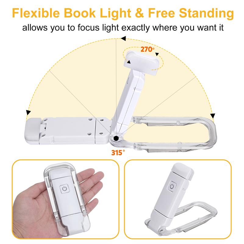Mini Light Reading Clip Light LED Small Night Light USB Charging Adjustable Brightness Eye Protection Portable