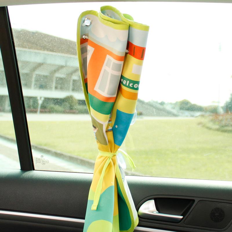 Korean Style Cartoon Car Window Sunshade Curtains with Suction Cups