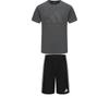Adidas Taekwondo Soft Round Neck Simple Pullover Short Sleeve T-Shirt Comfortable Striped Shorts Casual Sports Set ADICLTS24TKP-GFC+S21ATMSH2T-BW