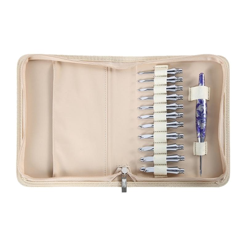 Ergonomic Aluminum Crochet Hook with 11 Interchangeable Tip Yarn Craft Tool Set 3.5mm-10mm Crochet Needle for Knitting